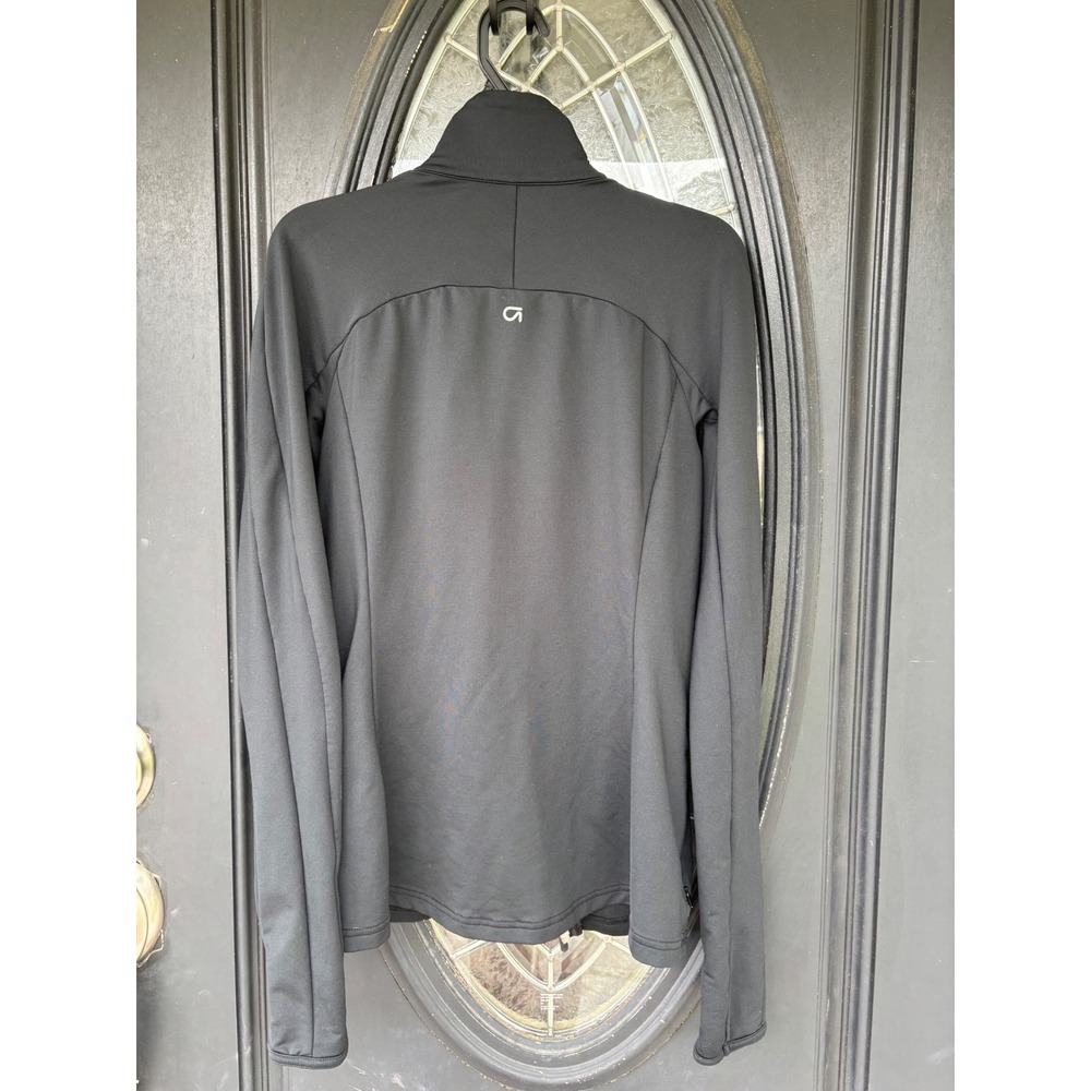 GapFit Womens Black Full Zip Active Jacket‎ Thumbholes Mock Neck XS - Picture 3 of 8